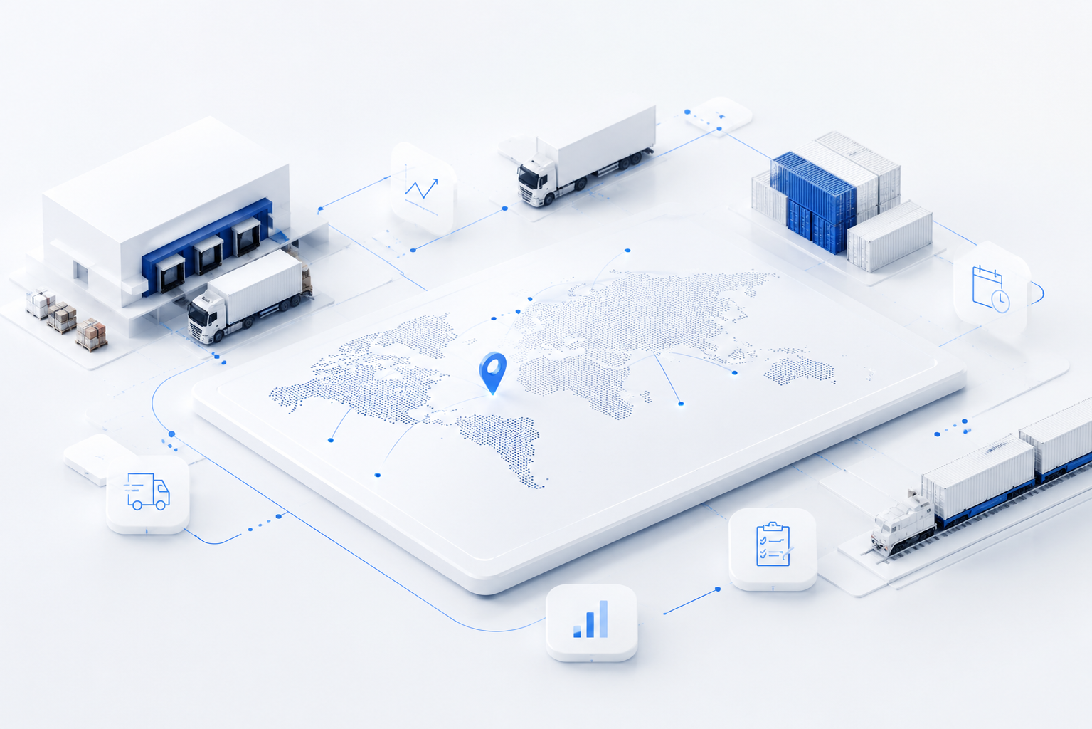 Logistics network infographic transloading